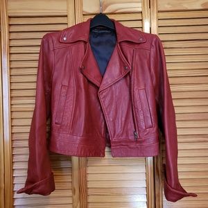 French Connection Red Leather Jacket